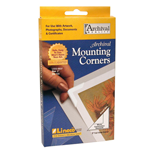 Lineco Acid-Free Mounting Corners 1 1/4" clear acrylic  (Full-View)