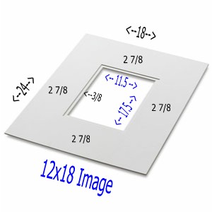 18x24 RAG MAT - Warm White DOUBLE for 12x18 image (11.5 x 17.5 opening) with Foam Backing & Bags -24 pack
