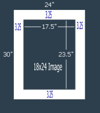 24 Pk Standard White Single 24x30 for 18x24 image (17.5 x 23.5 opening)