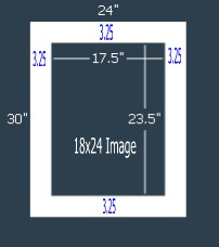 24 Pk Standard Black Single 24x30 for 18x24 image (17.5 x 23.5 opening)