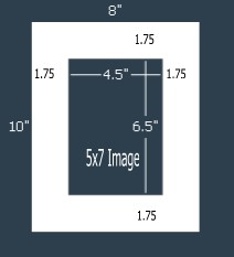24 Pk White Rag Single 8x10 for 5x7 image (4.5 x 6.5 opening)