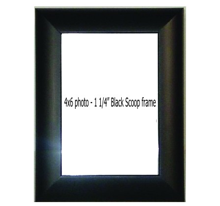 Holds 4X6 photo in BLACK SCOOP frame
