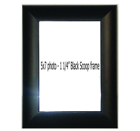 Holds 5X7 photo in BLACK SCOOP frame