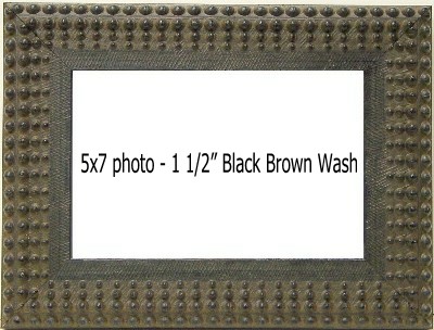 Holds 5X7 photo in BLACK/BROWN WASH frame