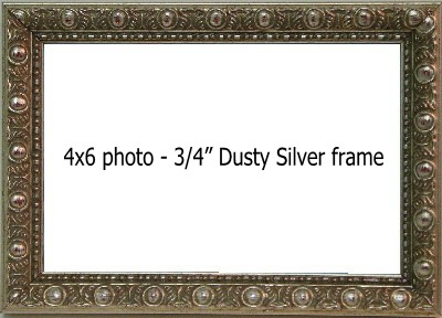 Holds 4X6 photo in DUSTY SILVER frame