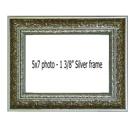 Holds 5X7 photo in SILVER frame