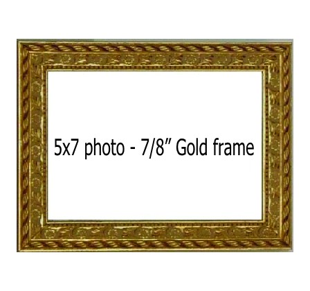 Holds 5X7 photo in GOLD frame