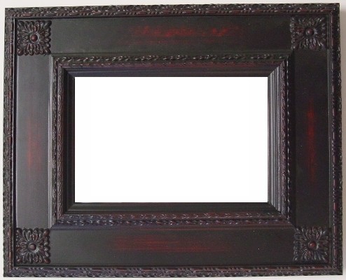 Holds 5X7 photo in 4X6 MAHOGANY with FLOWER DESIGN frame