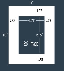 24 Pk Standard White Single 8 x 10 for 5 x 7 image (4.5 x 6.5 opening)