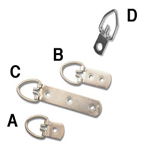 D Ring Strap Hangers ( 2 Hole Wide )  See 'B'