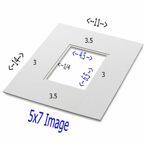 24 Pk Standard Double White 11x14 for 5x7 images (4.5 x 6.5 opening)