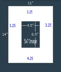 15 Pk (Bottom Weighted) 6-PLY (archival) White 11x14 Single for 5x7 verticle image ONLY (4.5 x 6.5 opening)