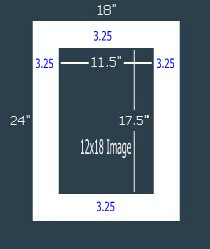 24 Pk Standard White Single 18x24 for 12x18 image (11.5 x 17.5 opening)
