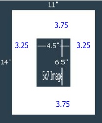 24 Pk Standard White Single 11x14 for 5 x 7 image (4.5 x 6.5 opening)