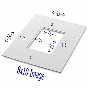 24 Pk Economy Double White 11x14 for 8x10 image (7.5 x 9.5 opening)