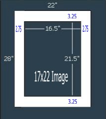 10 Pk 8-PLY (archival) White 22x28 Single for 17x22 image (16.5 x 21.5 opening)