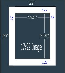 24 Pk Standard White Single 22x28 for 17x22 image (16.5 x 21.5 opening)