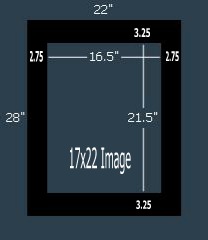 24 Pk Standard Black Single 22x28 for 17x22 image (16.5 x 21.5 opening)