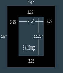 24 Pk Economy Black Single 14x18 for 8x12 images (7.5 x 11.5 opening)