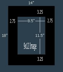 24 Pk Economy Black Single 14x18 for 9x12 images (8.5 x 11.5 opening)