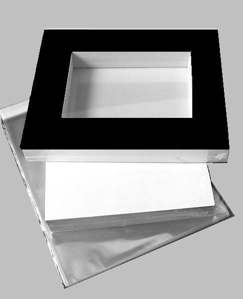 16x20 Extreme Value KIT - BLACK Single for 11x14 image (10.5 x 13.5 opening) with MAT Backer & Bags -24 pack