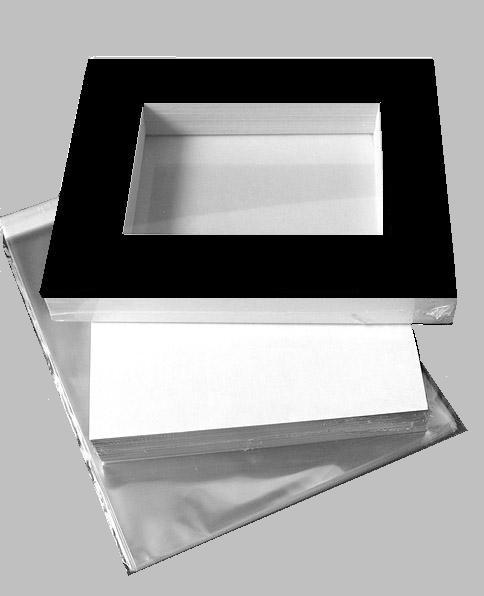 8x10 Extreme Value KIT - BLACK Single for 5x7 image (4.5 x 6.5 opening) with MAT Backer & Bags -24 pack