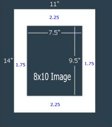 8x10 Opening for 11x14 Frame 6-ply Mat