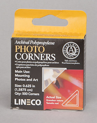 Lineco Acid-Free Photo Mounting Corners 5/8" clear acrylic
